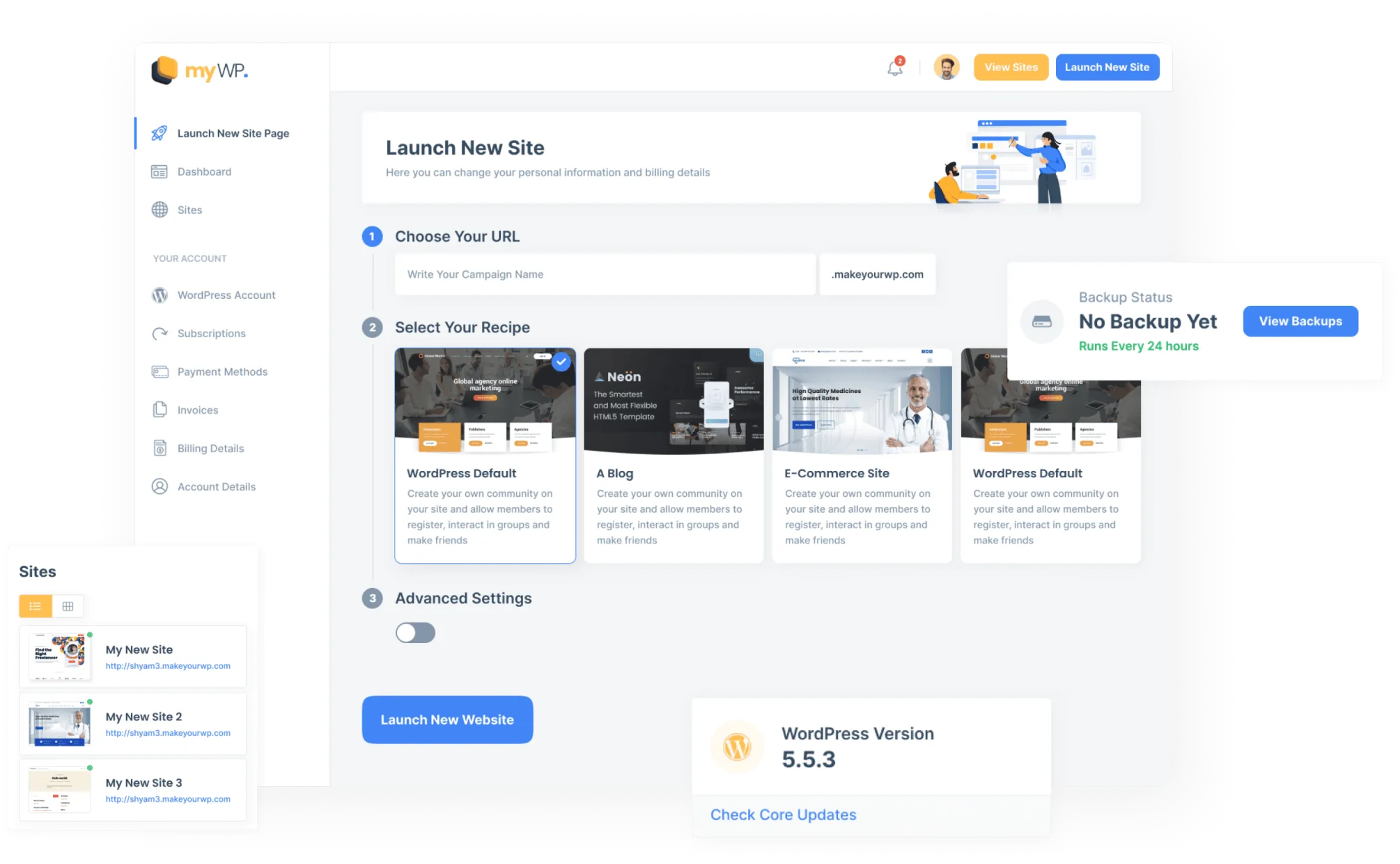 An Image of a WordPress Website Built Using MakeYourWP services