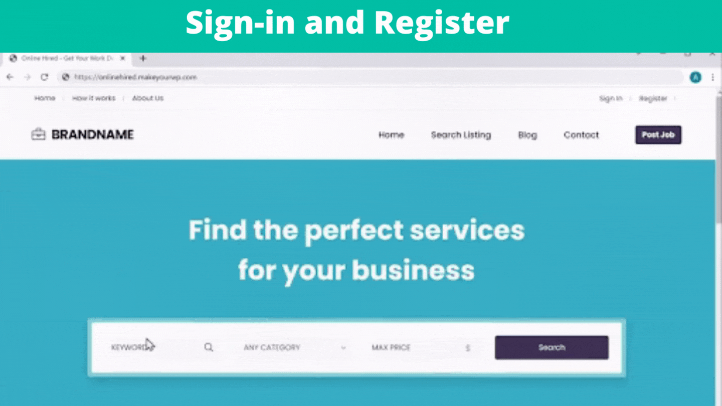 Sign-in and Register