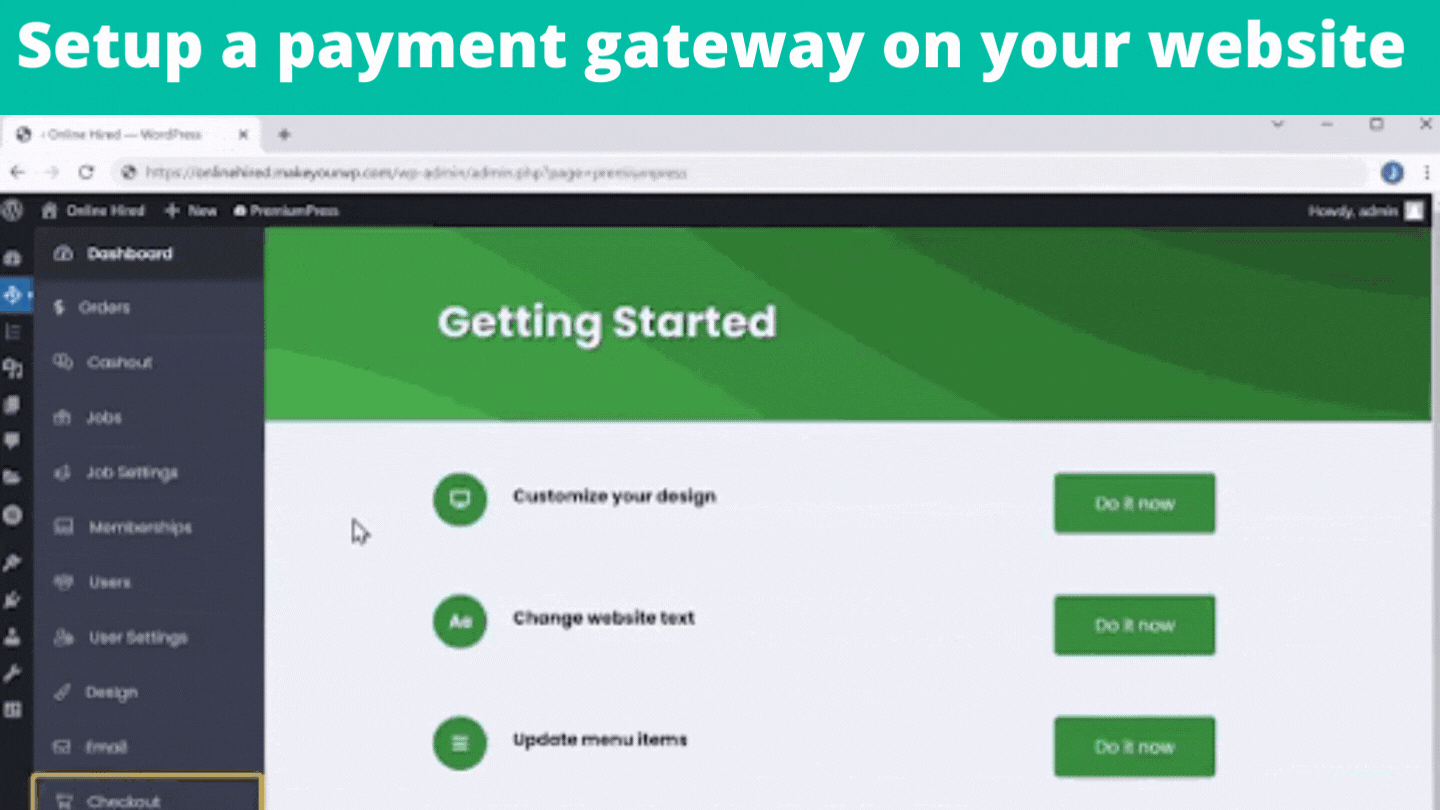 Setup a payment gateway on your website