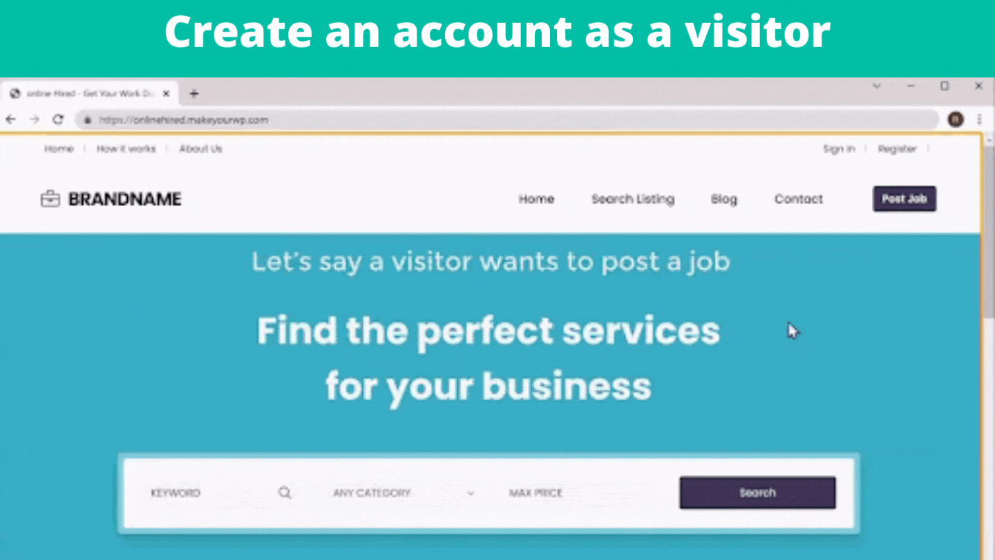 Create an account on your website as a visitor