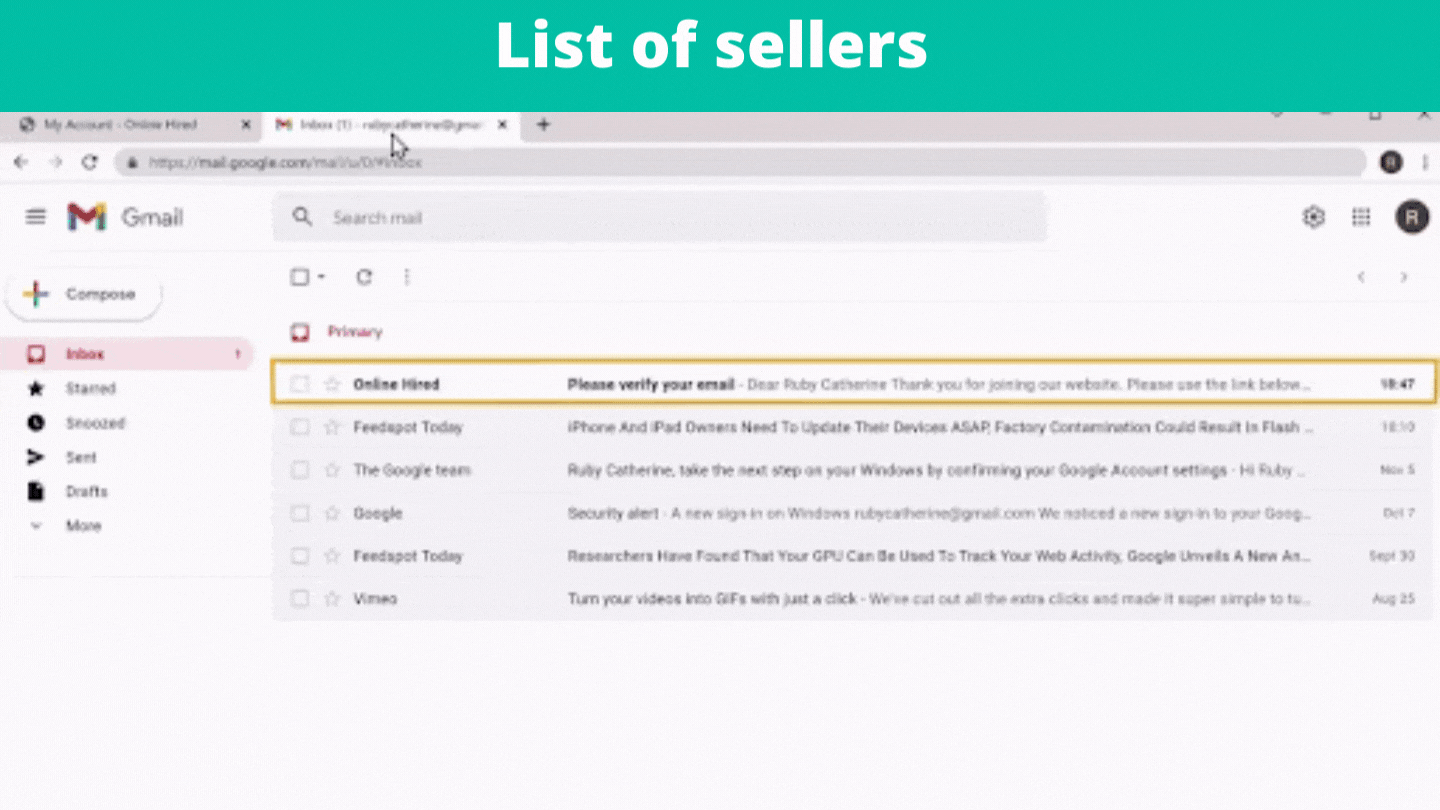 list of all the sellers