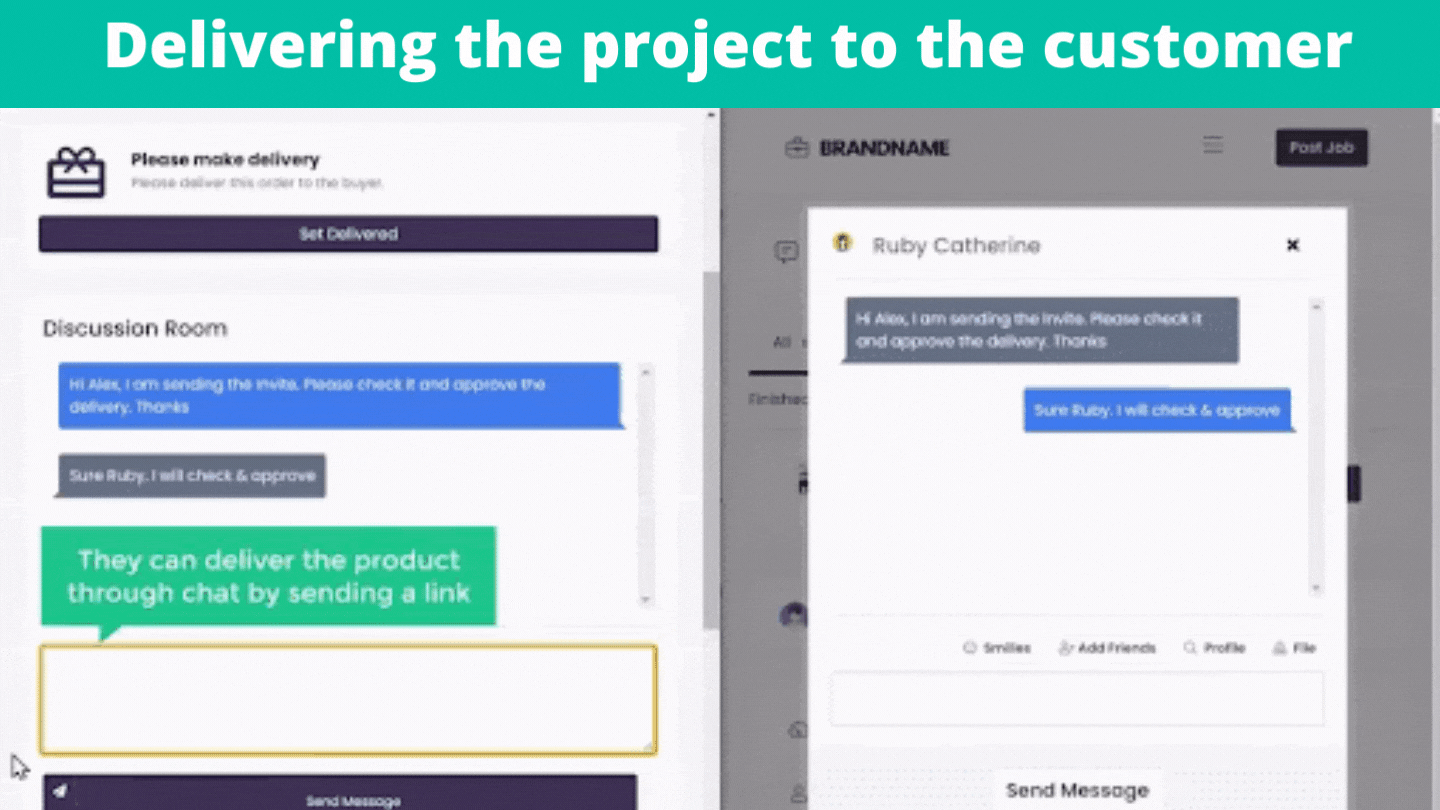 Delivering the job/project to the customer