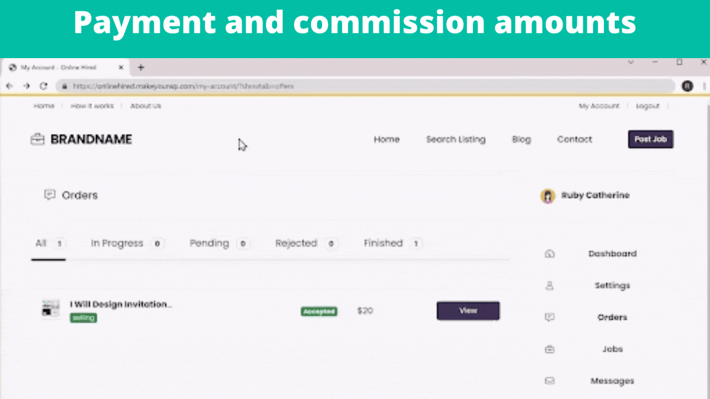 Payment and commission amounts