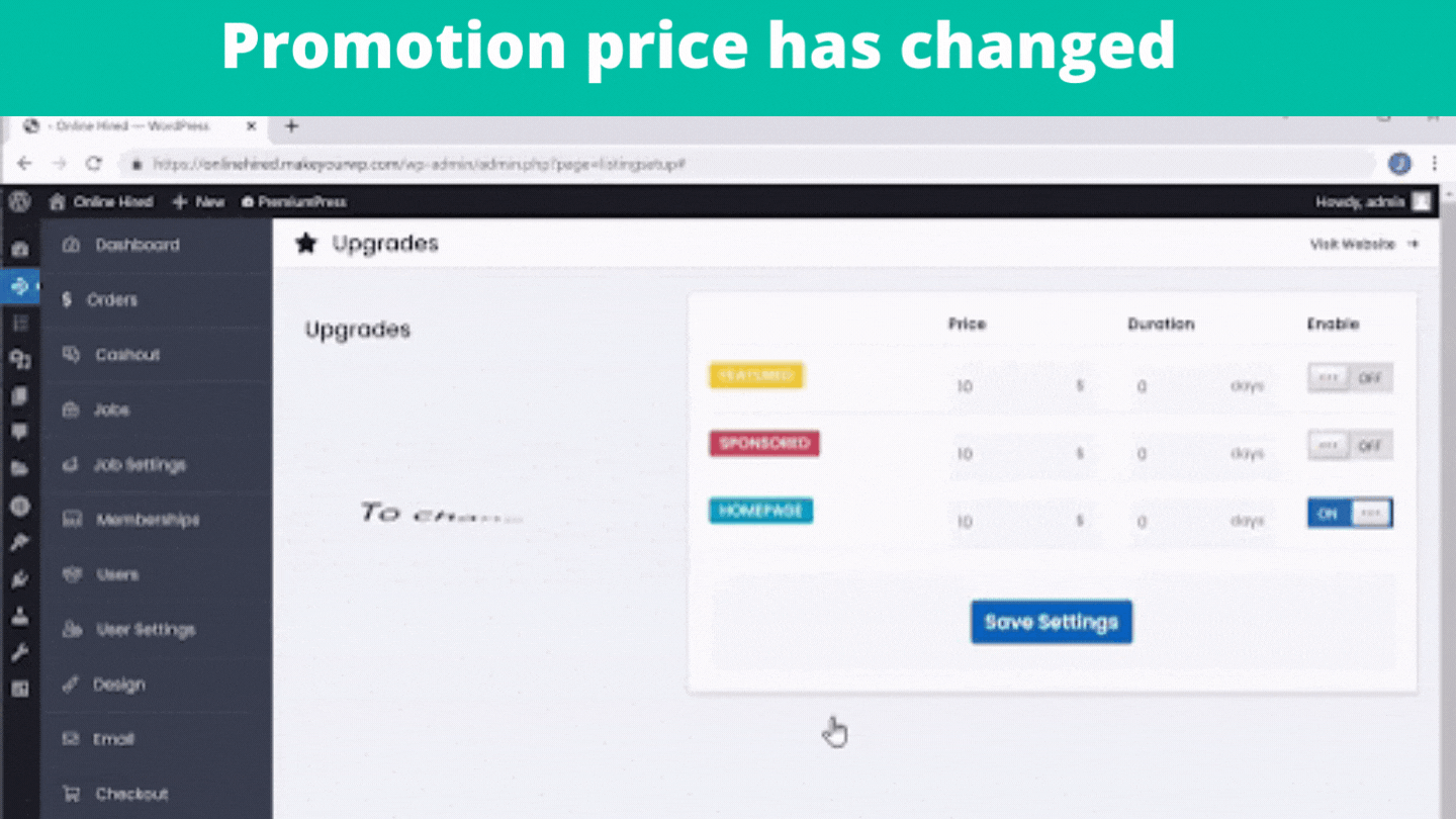 Promotion price has changed
