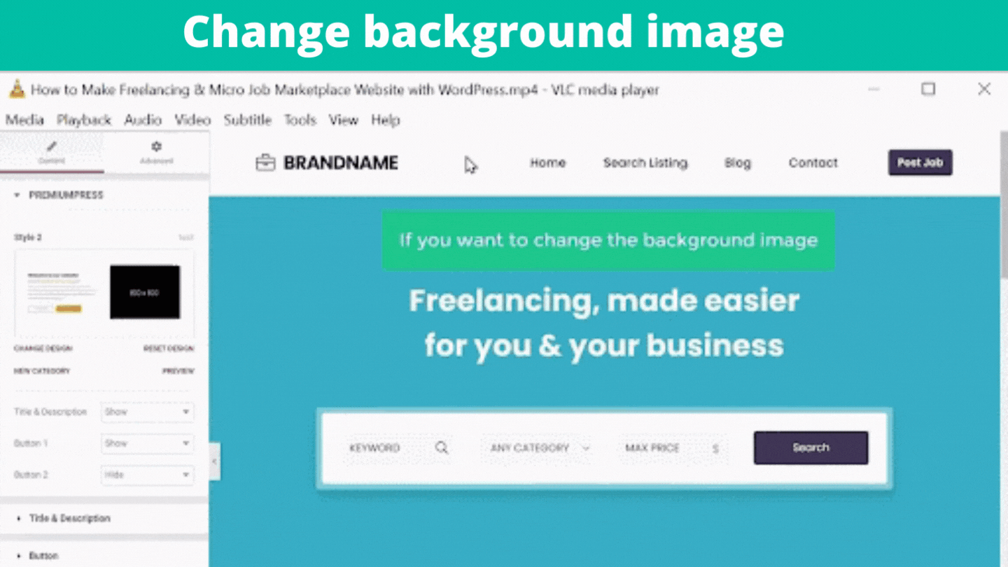 change the background image for this section