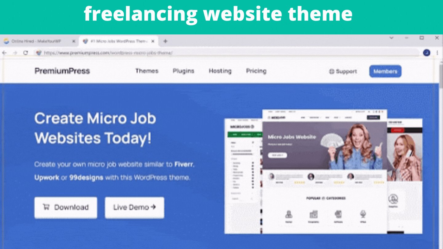 freelancing website theme
