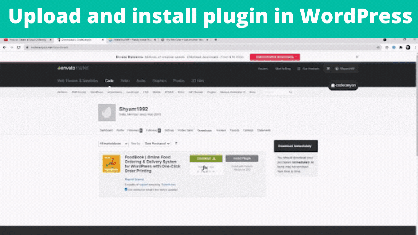 upload and install plugin