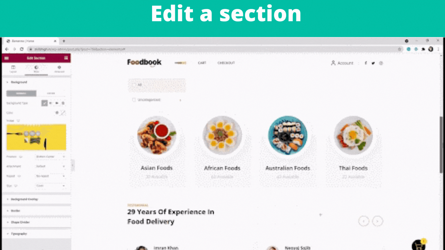 edit a section